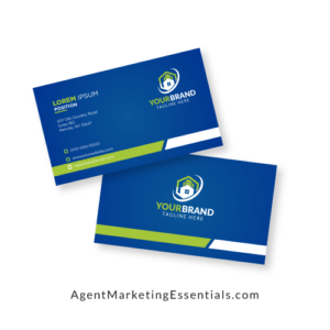 Real Estate Agent Business Card navy blue design