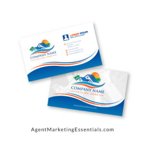 Unique Professional Real Estate Business Card in Blue