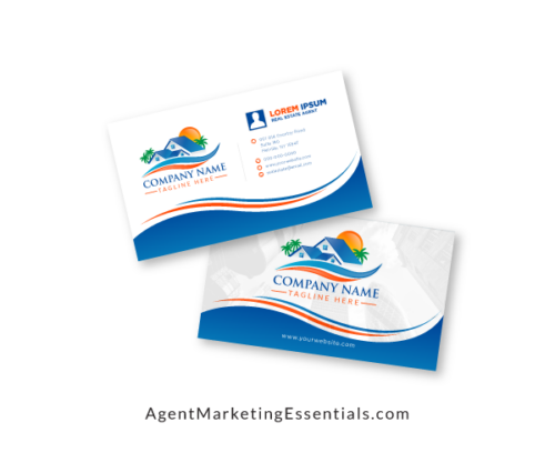 Unique Professional Real Estate Business Card in Blue