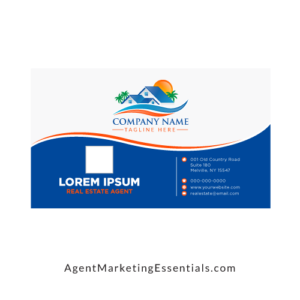 Professional Classy Real Estate Business Card in Blue & White