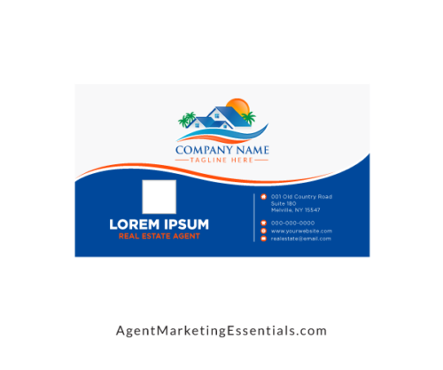 Professional Classy Real Estate Business Card in Blue & White