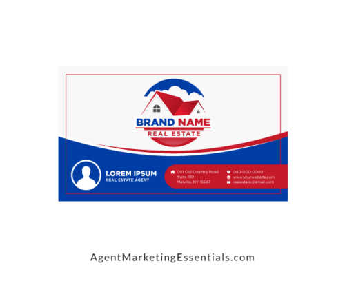 Red, White & Blue Real Estate Agent Business Card