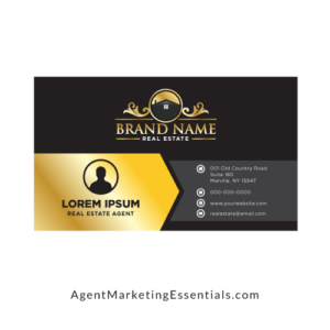 Luxurious Real Estate Business Card in Gold, Black, Grey