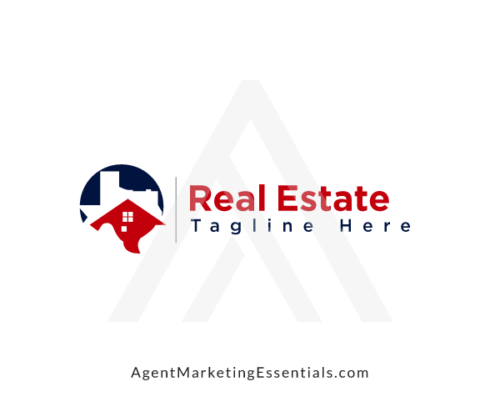 Texas Real Estate Agent Logo, Texas Shaped Red, White & Blue