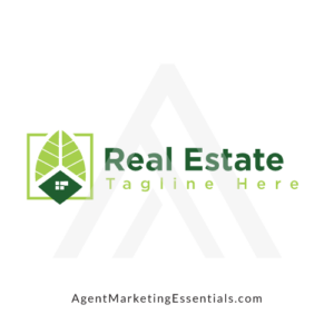 Green Leaf Real Estate Agent Logo Design