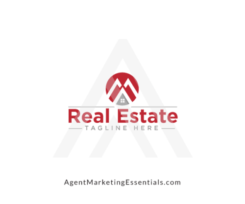 Real Estate Logo Template, red