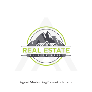 House and Mountains Real Estate Logo Design