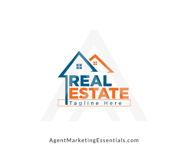 Real Estate Logo With Homes, Editable Design Colors