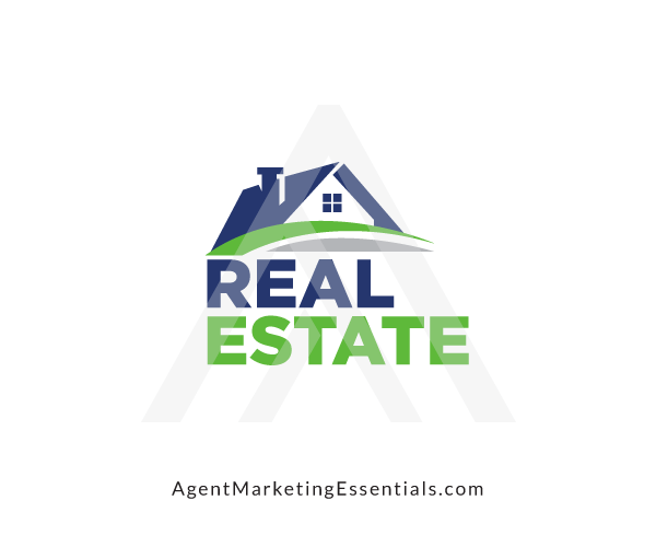 Home Real Estate Logo, House Logo, Blue, Green, Grey