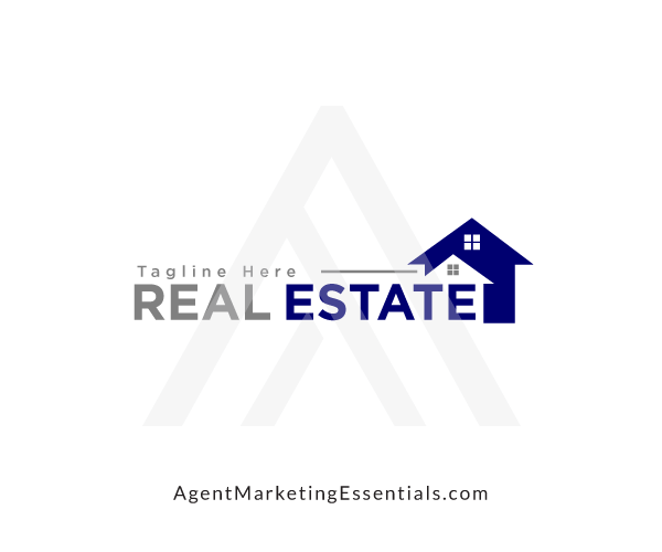Real Estate Logo, House on House with Windows