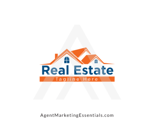 Home Real Estate Logo, Orange and Blue
