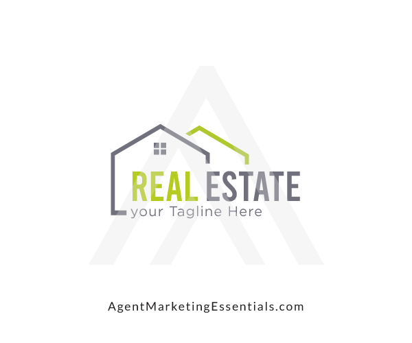 Real Estate Logo, Geometric, Line Art Style House