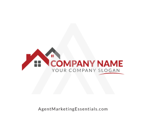 Traditional House, Roofs Real Estate Logo