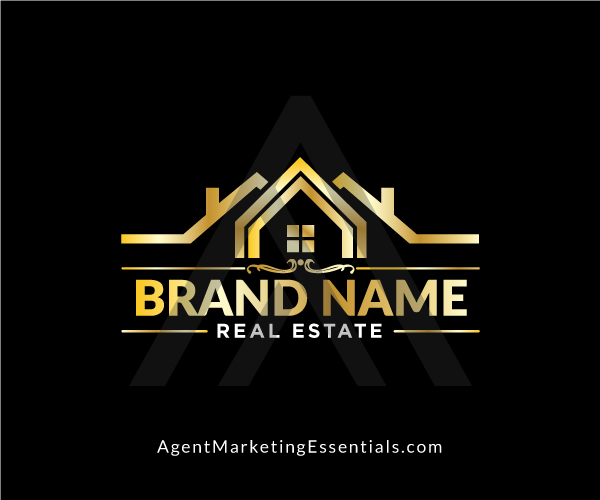 Luxury Real Estate Logo in Gold and Black