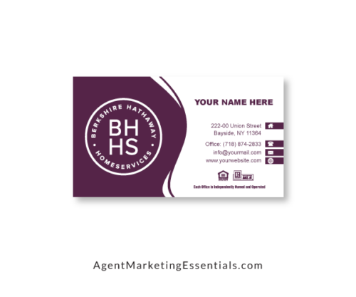 custom berkshire hathaway business card, png, pdf, jpg, cabernet, purple, cream