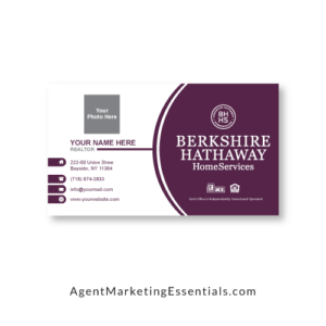 Berkshire Hathaway HomeServices Business Card design, cabernet, purple, cream