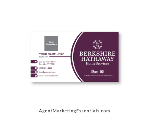 Berkshire Hathaway HomeServices Business Card design, cabernet, purple, cream