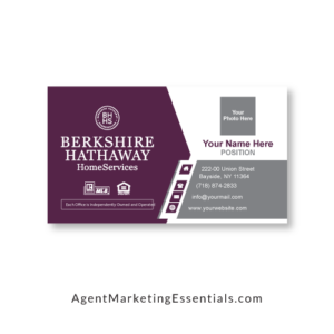 Modern Berkshire Hathaway Business Card, purple, grey, white