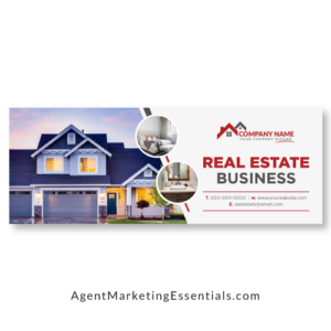 Modern Real Estate Facebook Cover, white, red, grey