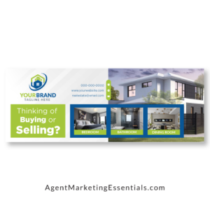 Professional Real Estate Facebook Cover Template, Green, Blue, White, House Photos