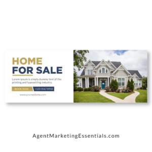 Real Estate Agent Facebook Cover Photo, PNG, PDF, JPG, blue, gold, cover photo