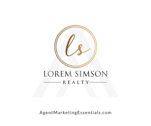 Beautiful Luxury Real Estate Logo Gold Circle with Initials