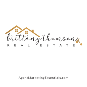 Luxury Modern Real Estate Logo with house, keys, gold