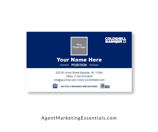 Coldwell Banker business cards template, blue, white