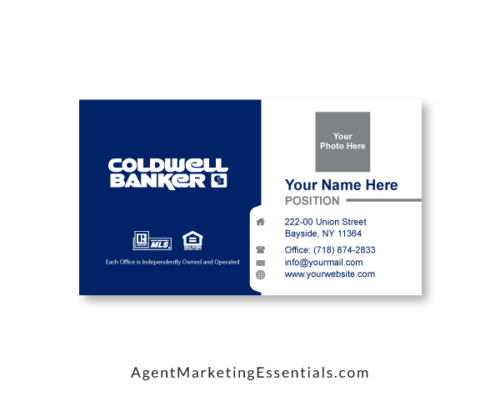 modern Coldwell Banker business card template, blue, white, new