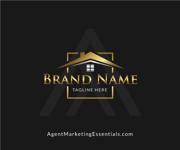 stunning Gold Real Estate Agent Logo, gold, black, white
