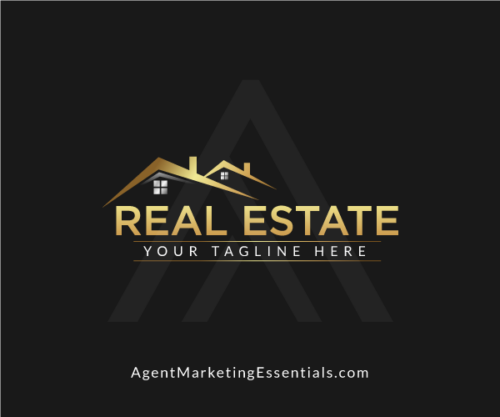 House Real Estate Logo Design in Luxury Gold Color, black background