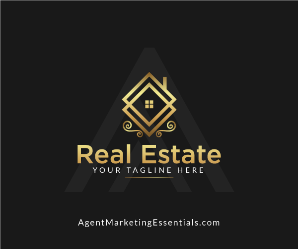 Elegant Gold Diamonds Real Estate Logo