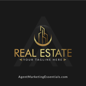 Abstract Gold Luxury Real Estate Logo Design