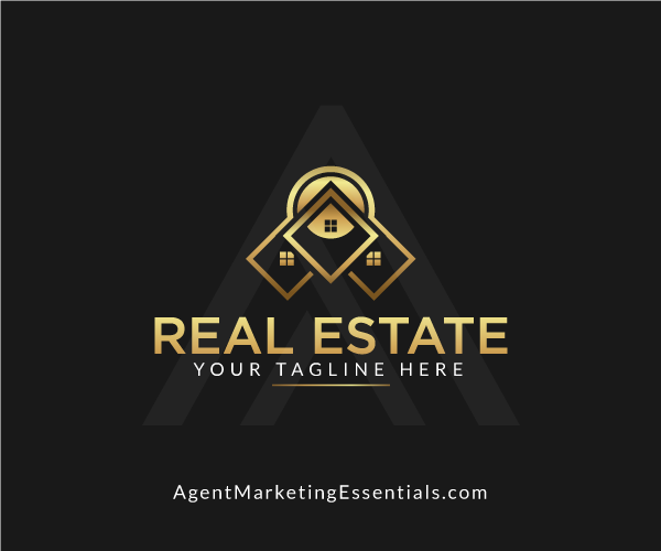 Unique Real Estate Logo, gold, black, diamonds