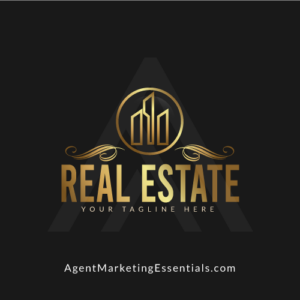 elegant gold, black modern Real Estate Logo, industrial, custom, illustration