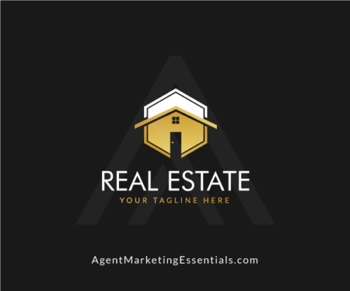 Unique Real Estate Logo, Gold, Black White