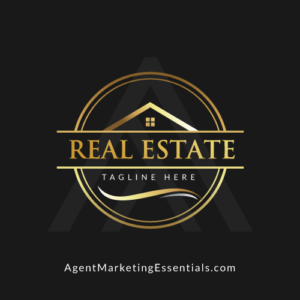 Gold Real Estate Agent Logo, Circle Design