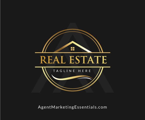Gold Real Estate Agent Logo, Circle Design