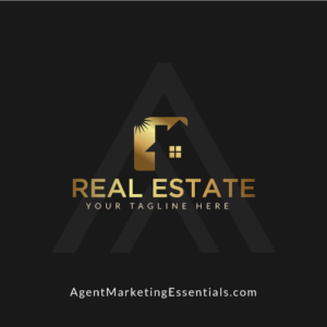 Icon Style Real Estate Logo with House, Gold & Black, house real estate icons