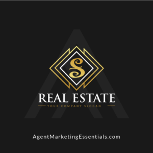 Luxury Real Estate Logo in Gold, White, Black, unique, initials