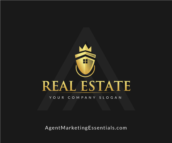 Crown Real Estate Logo, King or Queen Agent, Gold