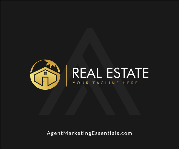 Gold Real Estate Icon, real estate Logo Design