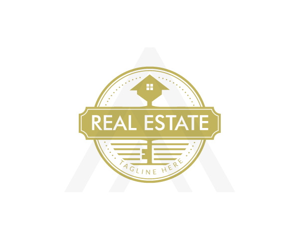 Gold Key Real Estate Logo, Circle, Stamp