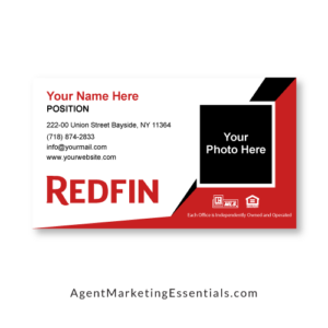 Modern REDFIN Business Card Template, Red, Black, White