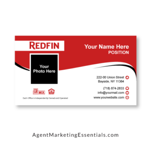 Unique & Elegant REDFIN Business Card Design, red, white