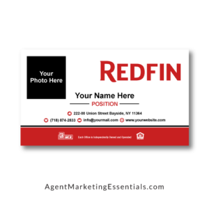 REDFIN Business Card with Photo, download, JPG, PNG, PDF, red, white