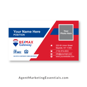 Modern, Unique REMAX Business Card Design, red, blue, white