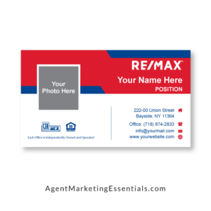 REMAX Business Card Design Ideas, blue, red, white, logo, photo