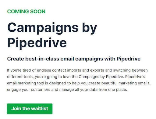 Pipedrive CRM Coming Soon Features